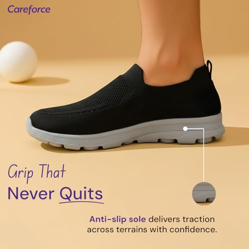 Image of Careforce Walking Shoes for Man Soft Cushioned Shoe for Men Lightweight Slip on Shoe for Men Without Lace Shoes for Man Stylish Regular Wear Casual Footwear for Daily Use Wander