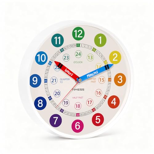 TIMESS 12" Silent Learning Wall Clock