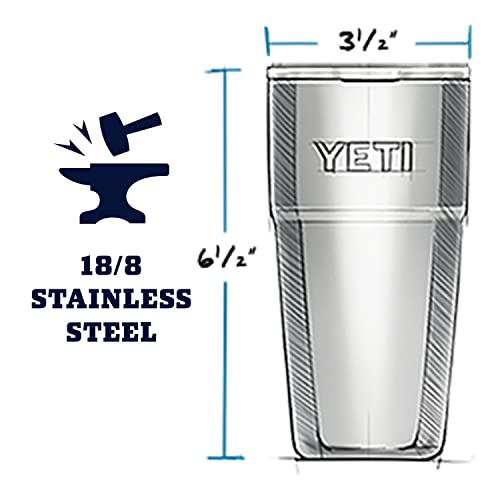 Yeti Rambler 16 Oz Stackable Pint, Vacuum Insulated, Stainless Steel With Magslider Lid, Rescue Red #TOP3
