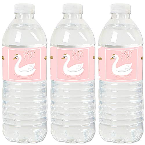 Étiquettes cygne blanc pour célébrer la naissance et la baby shower