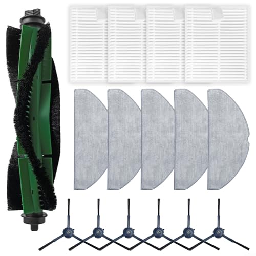 Puupaa Piezas de repuesto para Conga 8490 para Ultimate Ultra Power Home Robot Aspirador, accesorios, 1 cepillo principal, 6 cepillos laterales, 4 paños de fregona, 5 filtros
