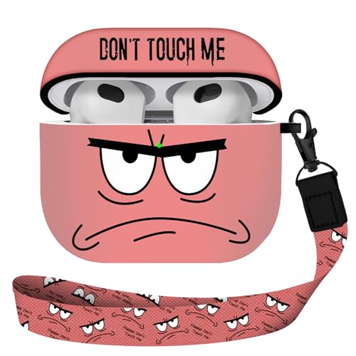 Image of for Airpods 3rd Generation Case,Don't Touch Me Cool Cover with Lanyard Big Eyes Cute Cartoon for Airpods 3rd Generation Case,Soft Shockproof Cover for Women Men-Watermelon Red