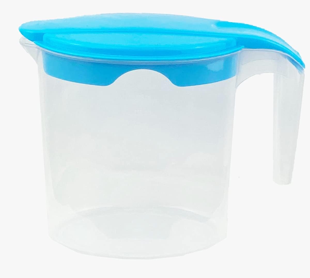 1 Litre Plastic Jug with Lid for Milk Water Juice & More (Blue, 1