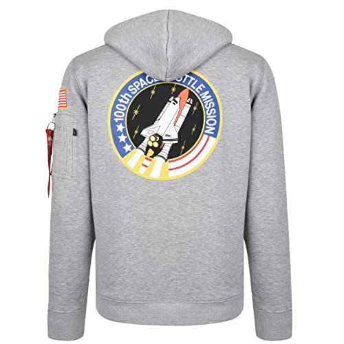 Alpha Industries Space Shuttle Hoody Kapuzensweat für Herren Grey Heather – Ansicht 3