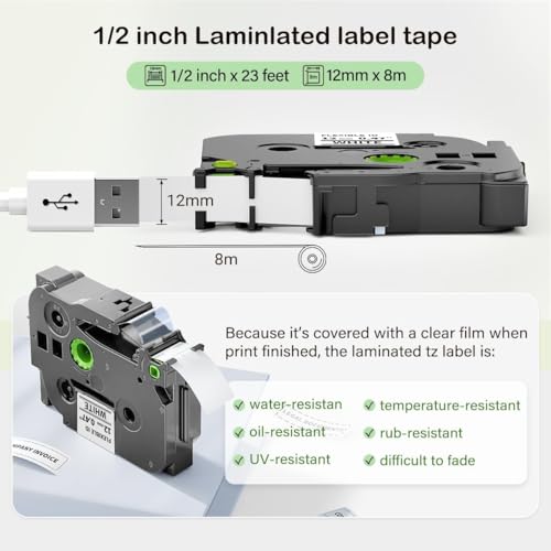 Image of 3-Pack Label KINGDOM TZe-FX231 Flexible Tape Compatible with Brother P Touch tzefx231 12mm 0.47 Flexible-ID Laminated Cable /Wire Label Maker Tape Refill for PTD210 PTH110 Printer