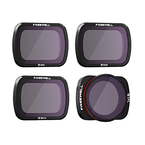 Freewell Standard Day – 4K Series – 4Pack ND4, ND8, ND16, CPL Camera Lens Filters Compatible with Osmo Pocket, Pocket 2