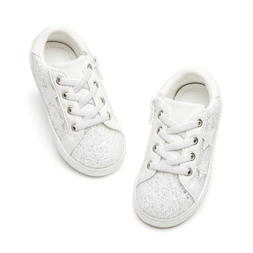 GINFIVE Toddler Girls Sneakers Little Girls Slip On Shoes School Sneakers Toddler