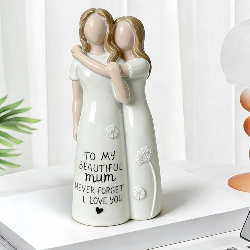 Figura decorativa madre e hija en resina miniatura 5
