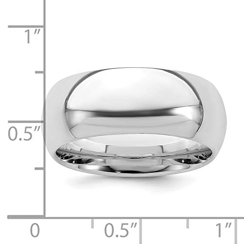Forever Flawless Jewelry 8Mm High Polish Finish Half Round Domed Comfort Fit Sterling Silver Wedding Band - Size 12 #TOP3