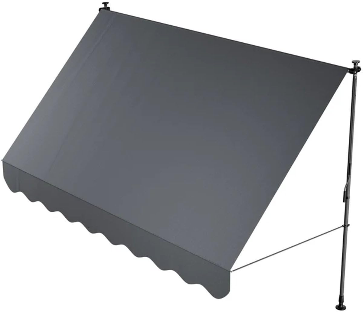 Juskys Klemmmarkise Kapstadt 300x120 cm - Höhenverstellbar & UV-beständig - Grau