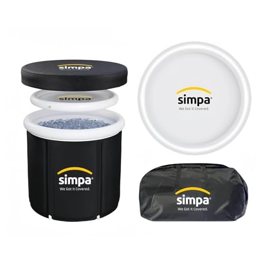Simpa Large Black & White 330L Ice Bath Tub Cold Water Therapy Ice Plunge
