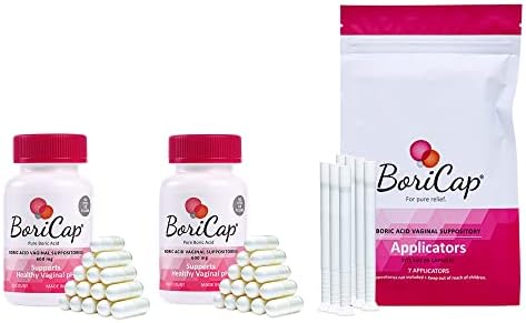 BoriCap Suppositories and Applicator Bundle - 90 Total Count, 600mg