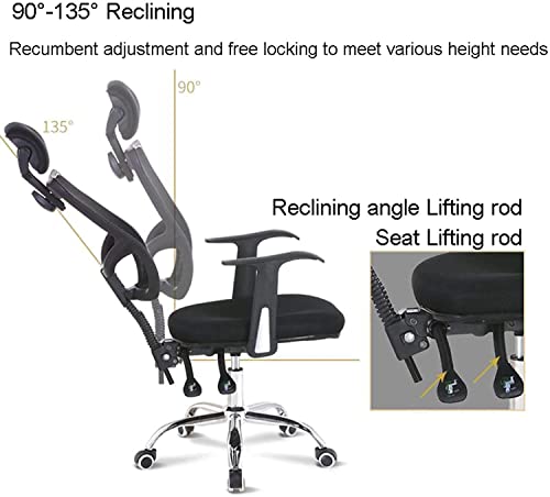 Chaise de bureau rouge avec dossier ergonomique LWX - 4