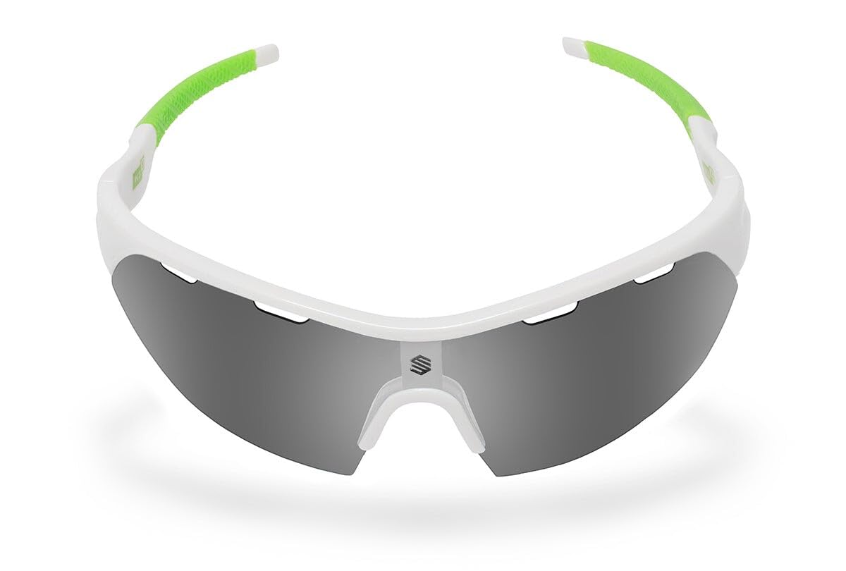 SIROKO - Occhiali Sportivi Fotocromatici K3s PhotoChromic Fluor Bianco/Verde