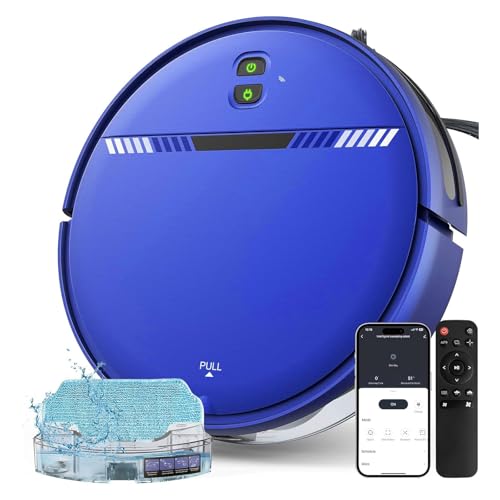 Image of Robot Vacuum Cleaner, Smart Robotic Vacuum Wi-Fi Connected, App Control, Compatible with Alexa and Google Assistant, Automatic Self-Charging Robot Vacuum Perfect for Pet Hair, Carpets and Hard Floors
