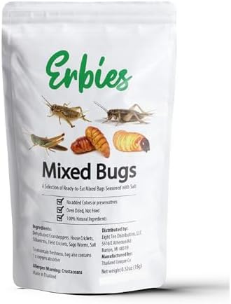 Erbies Edible Bug Mixed Trail Mix, Seasoned Dried Insects, 15g, 2-Pack