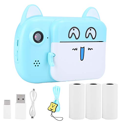2.4 Inch Camera, DIY Creative Graffiti Children Print Camera, Al Intelligent Photography Technology HD Digital Camera, Photo Lovers for Children,(Blue)