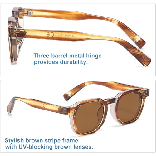 Image of Gleyemor Stylish Retro Sunglasses for Men Women Fashion Vintage Square Sunglasses UV400 Protection Shades
