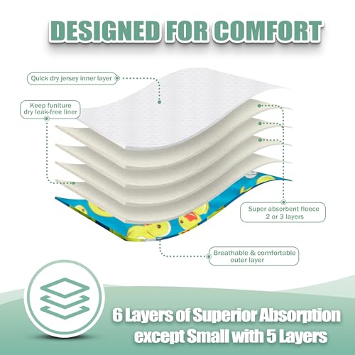 Image of wegreeco Washable Female Dog Diapers Highly Absorbent Reusable Diapers for Dog in Heat Period, 3 Pack (Yellow Ducks, Small)