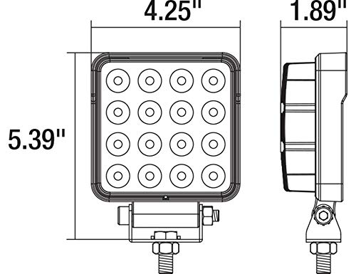 Buyers Products 1492128 Ultra Bright 4.5 Inch Wide Square LED Flood/ Spot Light, Stud Mount Application, Light Bar for Trucks, Trailers, ATVs, and UTVs, Heavy Duty, Clear by Buyers Products Company - Image 4