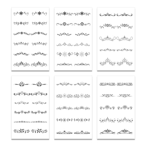 64 Pcs Tiny Finger Temporary Tattoos For Women Men, Small Cute Black Ring Fake Tattoo Stickers for Kids Boys Girls Hands Body Art