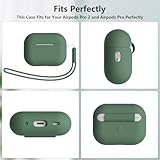 KOKOKA Case Cover Compatible for AirPods Pro 2 (2023/2022/2019) with Cleaner Kit and Lanyard, Soft Silicone Shock Absorbing Protective Case for AirPods Pro 2nd/1st Generation, Deep Green - Image 6