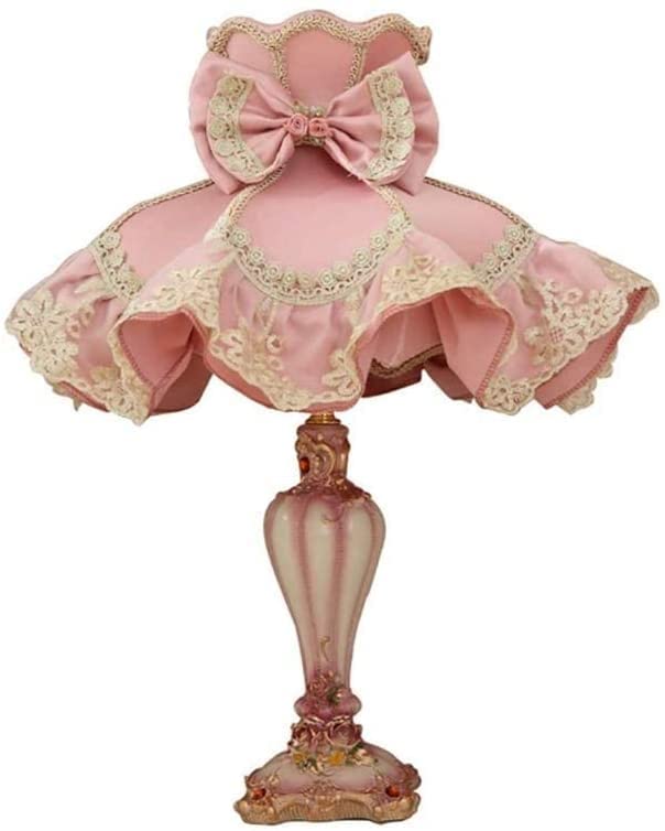 Lampe de bureau en résine sculptée et tissu fin style européen