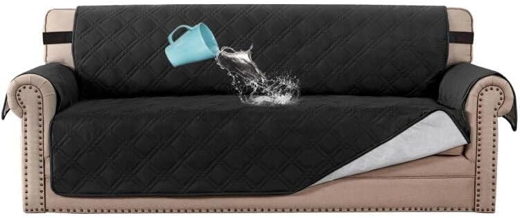 H.VERSAILTEX Funda de sofá 100 % impermeable, lavable, funda de sofá antideslizante para 3 cojines, protector de muebles para mascotas, fundas de