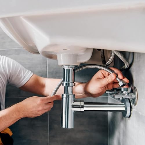 Xcel Home Schlauch für Waschtischgarnitur/Küche, lang, flexible Rohre, M10 x 1/2 BSP-Gewinde, 400 mm, 2 Stück