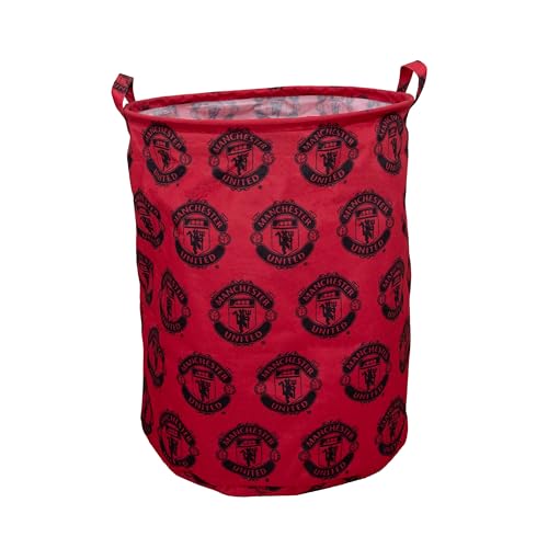 Manchester United FC Officially Licensed Storage Basket Icon Design Toy Box Laundry Basket Organizer for Childrens Room Kids Playroom 48 cm x 40 cm