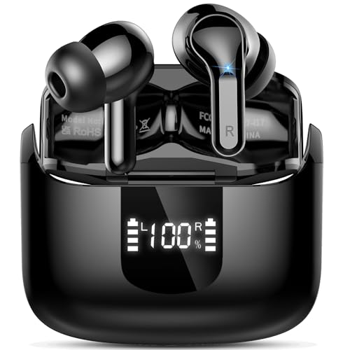 Wireless Earbuds 6D-Stereo 2026 Bluetooth 5.4 Headphones 50+Hrs Deep Bass Ear Buds ENC Noise Cancelling Earphones USB-C Fast Charging IP-X7 Waterproof Headset Android iOS for Sport Gym Running