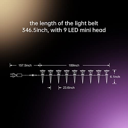 Linkuphome Smart Led Garden Spotlight, Outdoor Landscape Lighting, Tuya App, Bluetooth Mesh, Ip65 Waterproof, 5W Multi-Color, Decor For Pathway, Lawn, Edging, Party, Christmas, Halloween, 9 Pack #TOP1