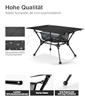 OneTigris Dipper faltbar Campingtisch klappbar, Camping Tisch Klapptisch mit Tragetasche und Netztasche, Kleiner Tisch Outdoor Ultraleicht für Angeln Wandern 60 x 40 x 37 cm (Schwarz) – Ansicht 9