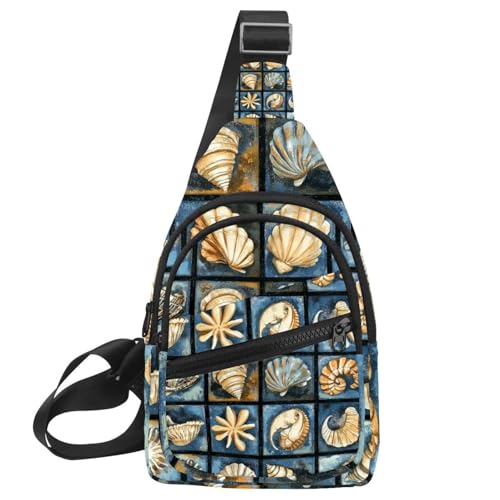 Mochila bandolera ajustable Seashell (3) y bolsa de hombro cruzada para senderismo
