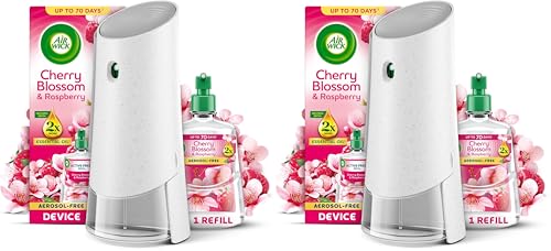 Air Wick Cherry Blossom & Raspberry Aerosol-Free Automatic Spray Kit Pack of 2
