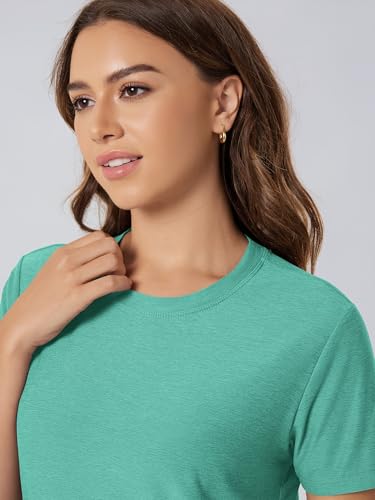 Image of ODODOS Women's Performance Cropped Tee Ultra Soft odSTRATUM Tech Short Sleeve Relaxed Top Crew Neck T-Shirts