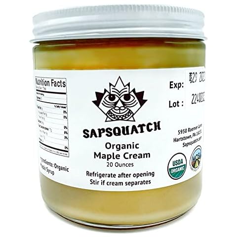 Sapsquatch Organic Maple Cream - 20 Ounces - Pure Maple Cream Butter Spread Cover
