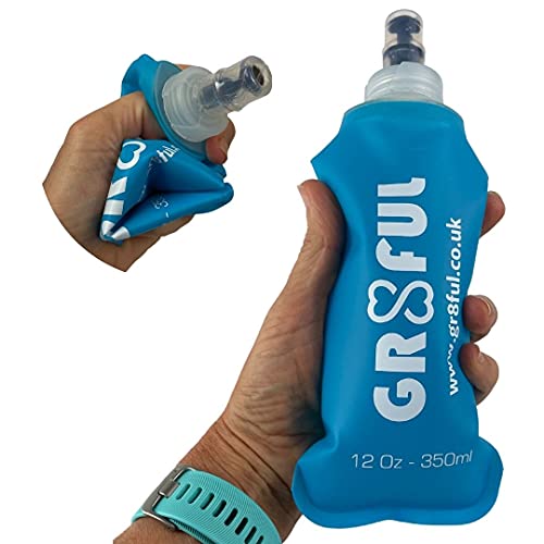 Gr8ful® - Borraccia pieghevole in morbido Flexi, 350 ml, colore: Blu