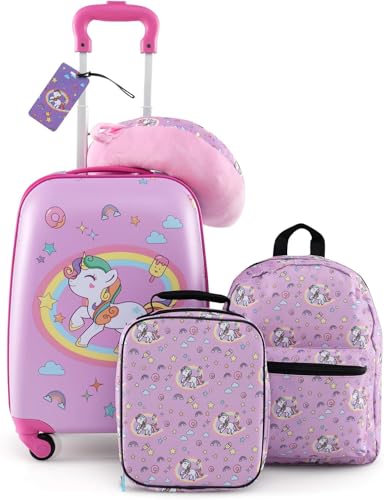 GOPLUS Valise Enfant 5 Pièces, Bagage à Main Rigide...