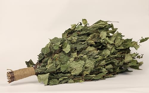 ECOWOODDECOR Birch Sauna Broom - Authentic Sauna Experience with Natural Fragrance