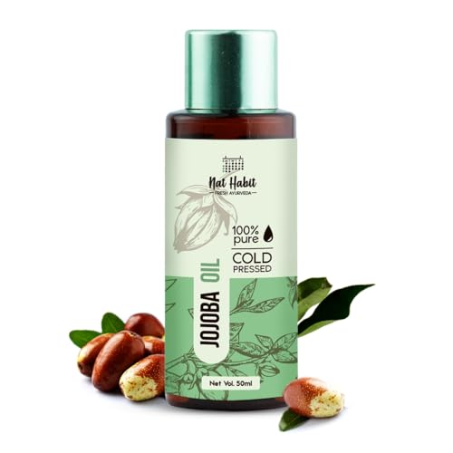 Nat Habit Cold Pressed Pure Oil for Skin & Hair, Fresh from our Ayurvedic Kitchen, Zero Preservatives, Body Massage Oil And Hair Oil (Jojoba Oil, 50ml)