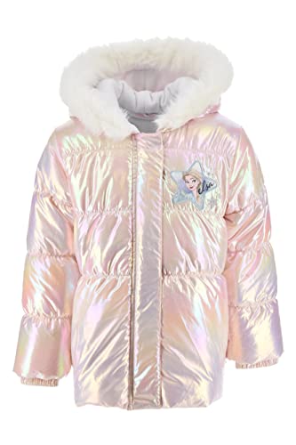 Disney Elsa Manteau Fille, Doudoune Chaude et Douce, Manteau à Capuche Fille, Blouson Design Frozen, Tailles 4 à 8 Ans (as4, age, 8_years, regular)