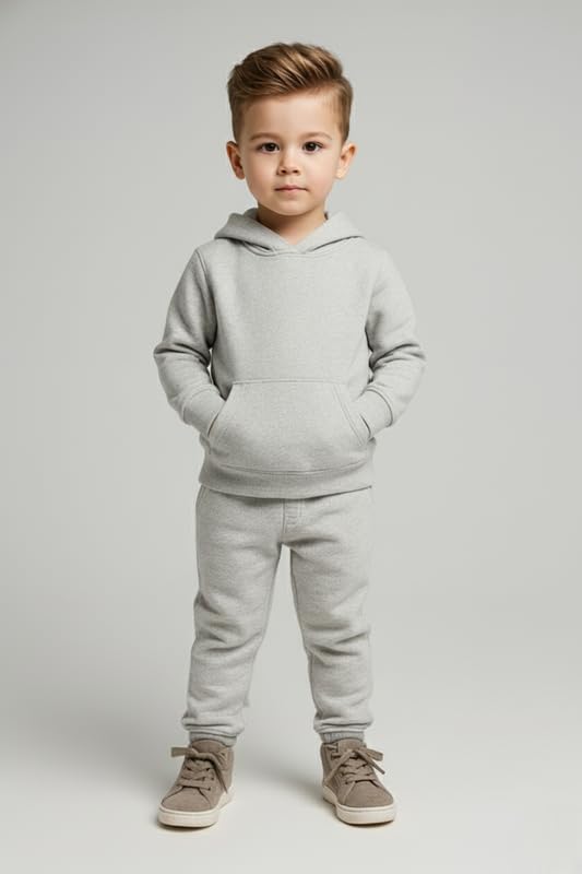 Image of Kids Hoodie Sweatshirt, Boys & Girls Relaxed Fit Wool Hooded & Round Neck Sweatshirt
