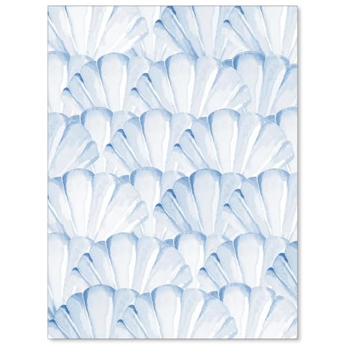 Light Blue Shell Poster Vintage Coastal Cowgirl Wall Art Modern Fashion Preppy Canvas Prints for College Dorm Bedroom Wall Decor 12X16 inch Unframed