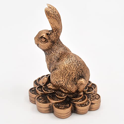 Fengshuibringluck 2023 New Year Zodiac Rabbit Resin Table Top Decor New Life, Longevity And Prosperity Home Statue #TOP3