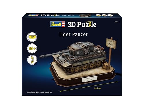 Revell 3D Puzzle 00252 Tiger I - German Tank, 200 Pieces, Highly Detailed, Fun & Easy To Build, 25.7cm in Length - Image 2