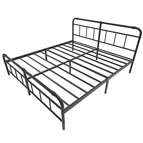 Uliesc 14 Inch King Size Bed Frame with Headboard and Footboard, No Box Spring Needed Heavy Duty
