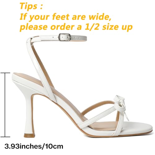 Mostrin Strappy Heels for Women Lace Up Ankle Strap Round Open Toe Stiletto High Heels Women's Heeled Sandals for Prom, Party, Daily2