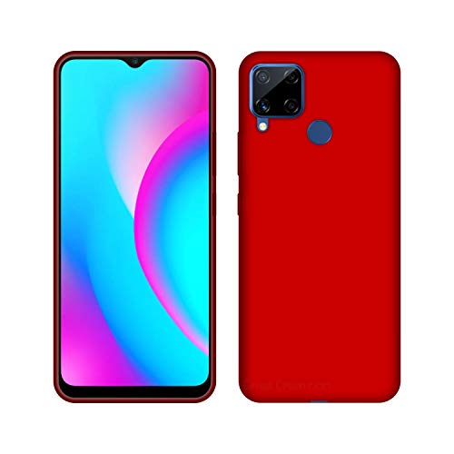 Image of Case Creation Luxurious OG Series for Realme Narzo 30A Case Cover,Anti-Dirty Slim Case Frosted Matte Cute Candy TPU Raised Bezel (Splash of Color) Back Cover for Xiaomi Redmi Note6 - Glamour Red