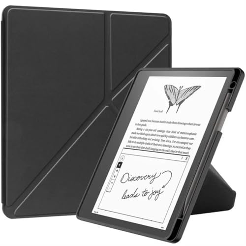 Kindle Scribe 2022 �X�}�[�g�P�[�X 10.2�C���` �}���`�t�H�[���f�B���O�X�^���h�J�o�[ ���C�ϏՌ��t���v���e�N�V�����V�F�� �����E�F�C�N/�X���[�v (�u���b�N)